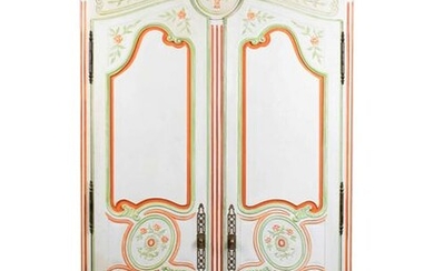 A Louis XV Style Painted Armoire Height 82 1/2 x width
