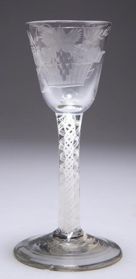 A MID-18TH CENTURY WINE GLASS