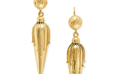 A PAIR OF ANTIQUE ETRUSCAN REVIVAL EARRINGS the