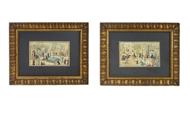 A PAIR OF FRAMED PERIAN MINIATURES, MID 20TH CEN.