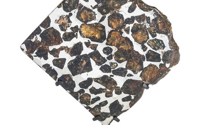 A PARTIAL SLICE OF SEYMCHAN METEORITE, DISCOVERED IN RUSSIA, 1967; MODERN CUTTING