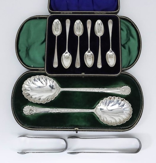 A Pair of George V Silver Serving Spoons, and...
