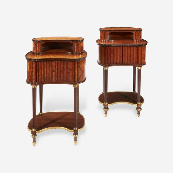 A Pair of Louis XVI Style Gilt-Bronze Mounted Fruitwood