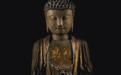 A RARE DRY LACQUER FIGURE OF A SEATED BUDDHA, YUAN DYNASTY (1279-1368)
