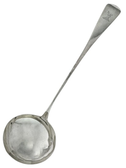 A Silver Soup Ladle Old English pattern, hallmarked for London 1804.