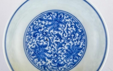 A Small Chinese Blue and White Porcelain Saucer Dish