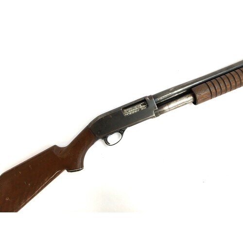 A Squires Bingham 12 bore three shot pump action shotgun, 2 ...