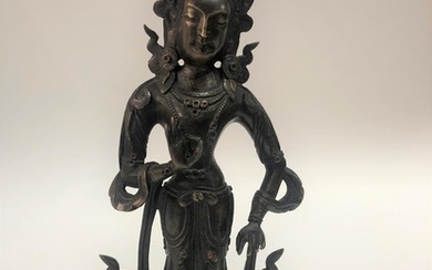 A Standing Buddhist Bronze Figurine, Probably Avalokiteshvara.