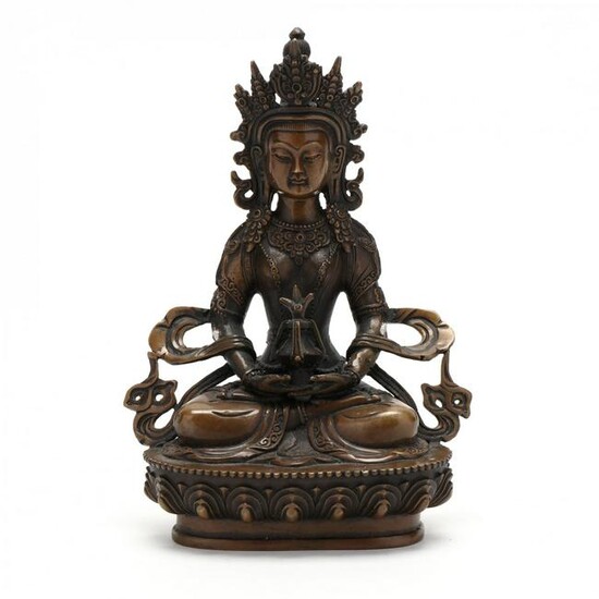 A Tibetan Gilt Bronze Goddess Figure
