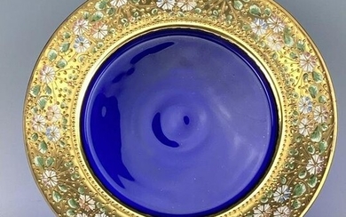 A VERY FINE ENAMELLED MOSER PLATE