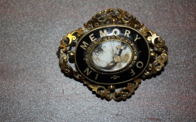 A Victorian Memorial Mourning Brooch