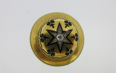 A Victorian diamond and enamel double locket brooch /