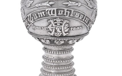 A Victorian silver chased goblet by Dobson & Sons