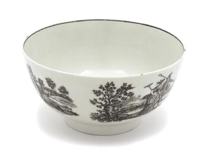 A Worcester Blue and White Porcelain Waste Bowl Height