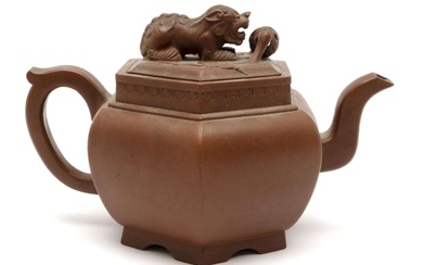 A Yixing pottery teapot
