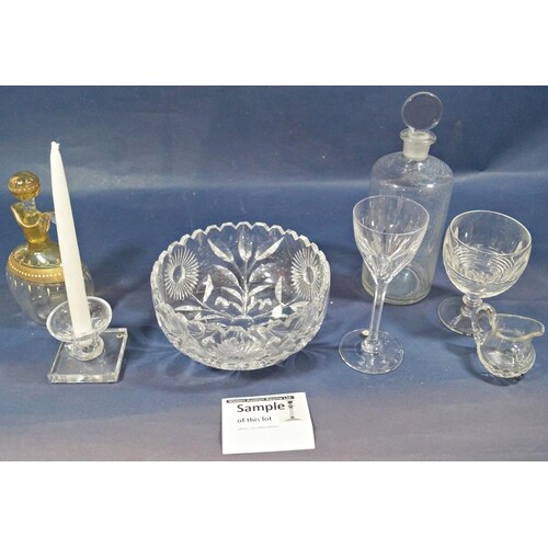 A collection of 19th century and other glassware including s...