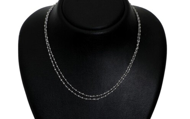 NOT SOLD. A diamond necklace set with numerous faceted grey diamond beads, mounted in 18k white gold. W. app. 2.5 mm. L. app. 90 cm. – Bruun Rasmussen Auctioneers of Fine Art