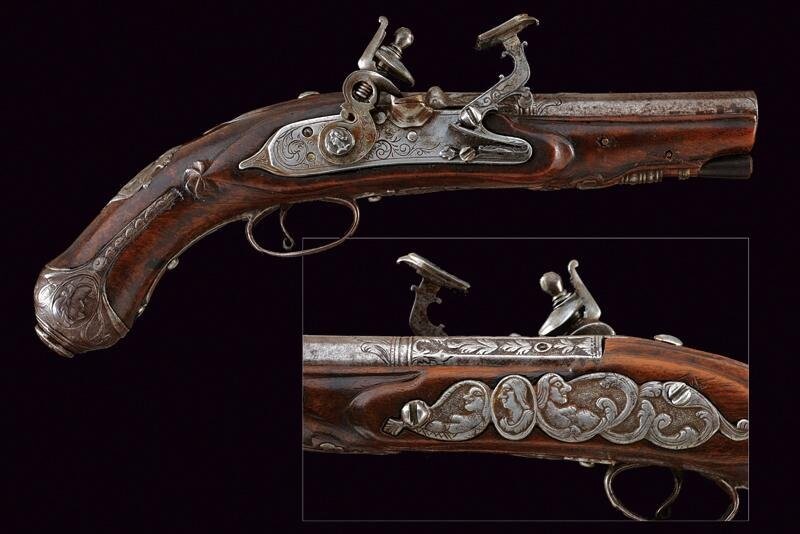 A fine snaphaunce flintlock pistol by Giuseppe