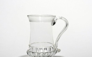 A glass tankard c.1780, the slightly waisted form with a...