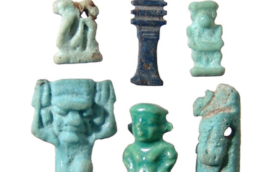 A group of 6 Egyptian amulets