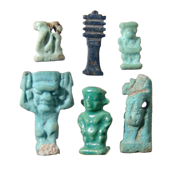 A group of 6 Egyptian amulets