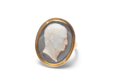 A hardstone cameo of a man, 18th-19th century