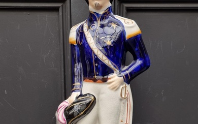 A large Victorian Staffordshire pottery figure of 'Louis Nap...