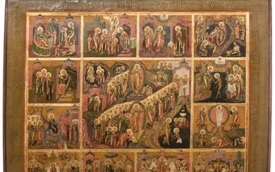 A large and finely painted Russian feast icon, early 19th century