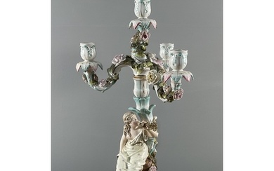 A late 19th century Sitzendorf porcelain figurative four sco...
