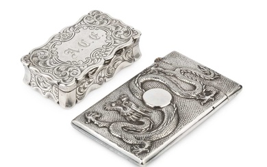 A late 19th/early 20th century Chinese export silver card case,...