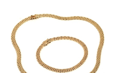 SOLD. A necklace and bracelet of 14k gold. L. 19-39.5 cm. Weight app. 38 g. (2) – Bruun Rasmussen Auctioneers of Fine Art