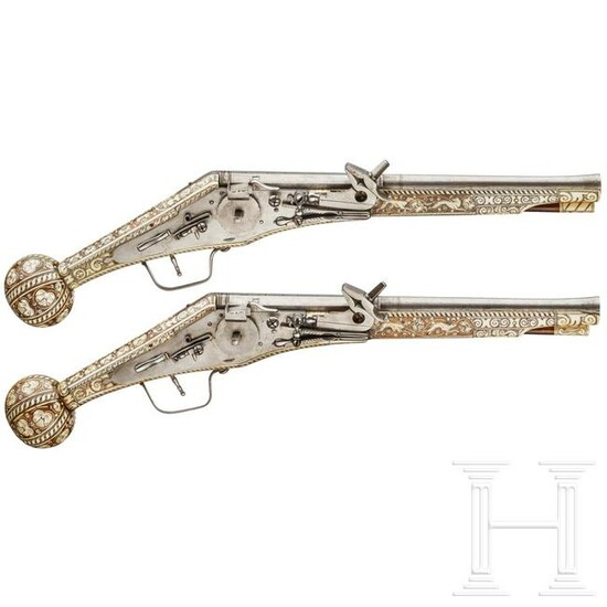 A pair of long wheellock pistols by Peter Danner