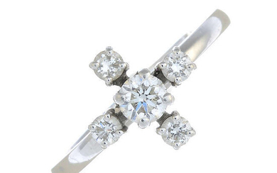 A platinum brilliant-cut diamond dress ring.