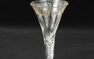 A rare George II trick wine glass, circa 1740