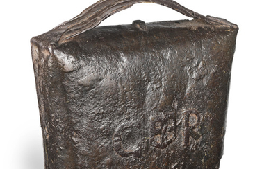 A rare and large early 17th century cow bell, date 1611
