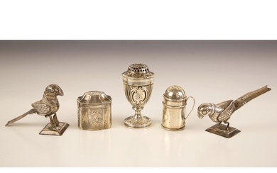 A selection of silver and white metal items, including a Geo...