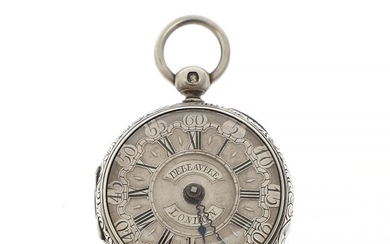 A silver verge pocket watch. Composed parts. Dial and movement signed respectively Debeavere og Bradford, London. 18th/19th century.