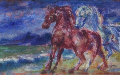 ALIGI SASSU (1912-2000) Cavalli sulla