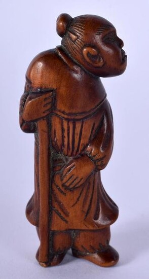 AN 18TH/19TH CENTURY JAPANESE EDO PERIOD CARVED BOXWOOD