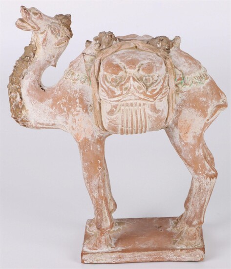 ANCIENT TANG DYNASTY CAMEL TERRACOTTA CLAY FIGURE