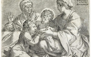 ANNIBALE CARRACCI, Madonna and Child with Saints Elizabeth and John the Baptist.