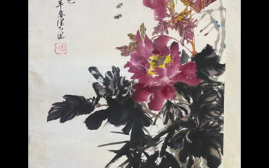 佚名 彩墨画 牡丹图 ANONYMOUS CHINESE INK AND COLOR PAINTING PEONIES