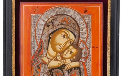 ANTIQUE RUSSIAN ORTHODOX KORSUN MOTHER OF GOD ICON