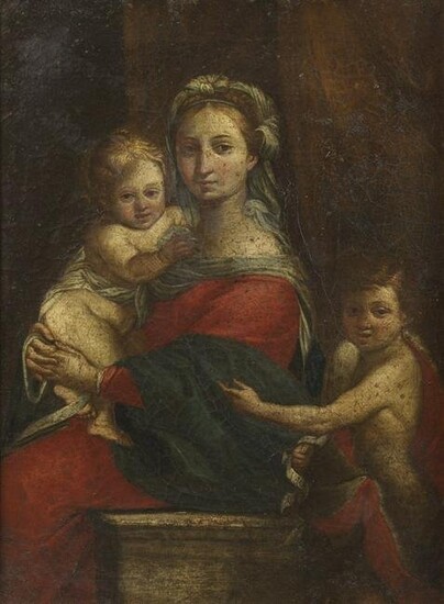 ARTISTA DEL XVII SECOLO Madonna with Child and Saint