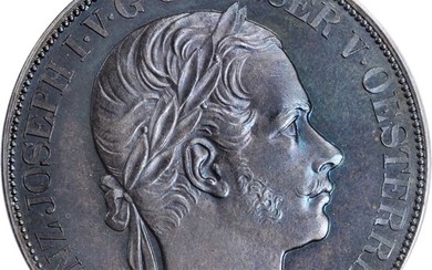 AUSTRIA. 2 Taler, 1857-A. Vienna Mint. Franz Joseph I. PCGS MS-63 Gold Shield.