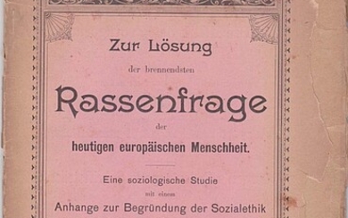 Adolf Harpf. Zur Loesung der brennendsten Rassenfrage der heutigen europaeischen Menschheit, 1898, German. Rare!