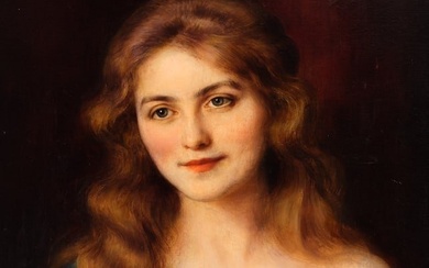 Albert Lynch ''A Young Beauty'' Oil on Canvas
