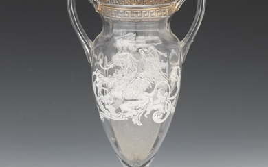 American Glass Vase with Griffin