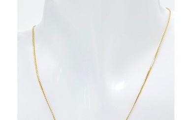 An 18K Yellow Gold Necklace with Attached 18K and Diamond Ch...
