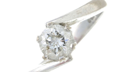 An 18ct gold brilliant-cut diamond single-stone ring.